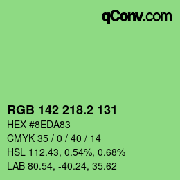 カラーコード: RGB 142 218.2 131 | qconv.com