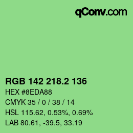 カラーコード: RGB 142 218.2 136 | qconv.com