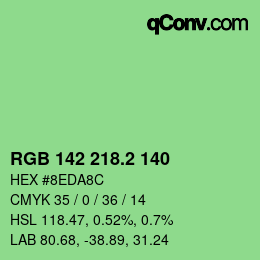 カラーコード: RGB 142 218.2 140 | qconv.com