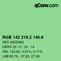 カラーコード: RGB 142 218.2 146.6 | qconv.com