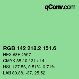 カラーコード: RGB 142 218.2 151.6 | qconv.com