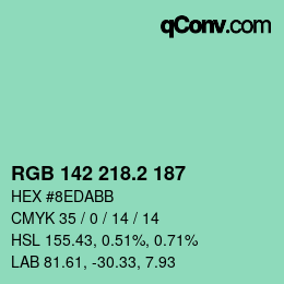 Color code: RGB 142 218.2 187 | qconv.com