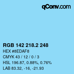 カラーコード: RGB 142 218.2 248 | qconv.com