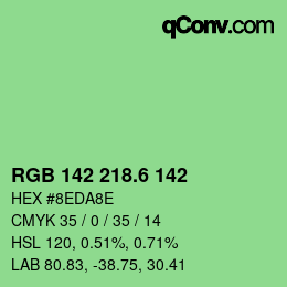 カラーコード: RGB 142 218.6 142 | qconv.com