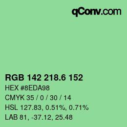 カラーコード: RGB 142 218.6 152 | qconv.com