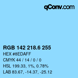 カラーコード: RGB 142 218.6 255 | qconv.com