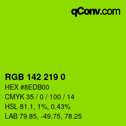 カラーコード: RGB 142 219 0 | qconv.com