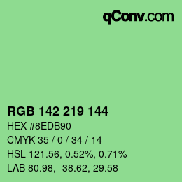 Color code: RGB 142 219 144 | qconv.com