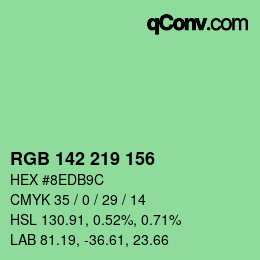 カラーコード: RGB 142 219 156 | qconv.com