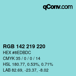 颜色代码: RGB 142 219 220 | qconv.com