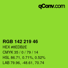 Color code: RGB 142 219 46 | qconv.com