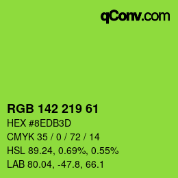 Color code: RGB 142 219 61 | qconv.com