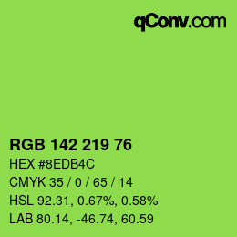 Color code: RGB 142 219 76 | qconv.com