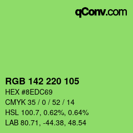 Color code: RGB 142 220 105 | qconv.com