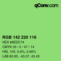 カラーコード: RGB 142 220 116 | qconv.com