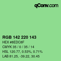 カラーコード: RGB 142 220 143 | qconv.com