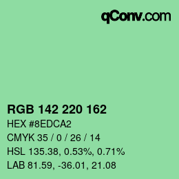 カラーコード: RGB 142 220 162 | qconv.com