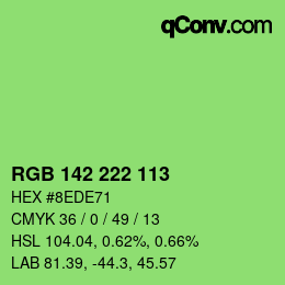 Color code: RGB 142 222 113 | qconv.com
