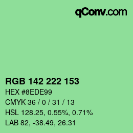 Color code: RGB 142 222 153 | qconv.com