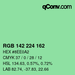 Color code: RGB 142 224 162 | qconv.com