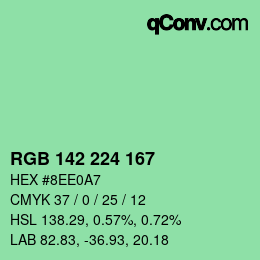 Color code: RGB 142 224 167 | qconv.com