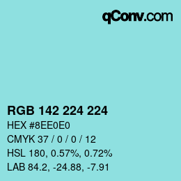 Color code: RGB 142 224 224 | qconv.com