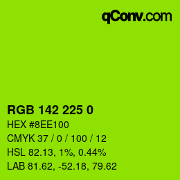 カラーコード: RGB 142 225 0 | qconv.com
