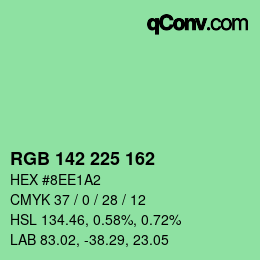カラーコード: RGB 142 225 162 | qconv.com