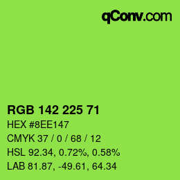 Color code: RGB 142 225 71 | qconv.com