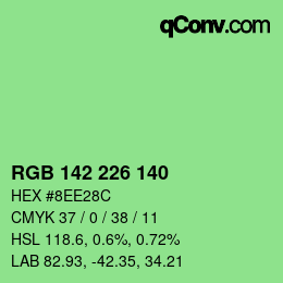 Color code: RGB 142 226 140 | qconv.com