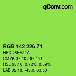 Color code: RGB 142 226 74 | qconv.com