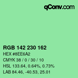 Color code: RGB 142 230 162 | qconv.com