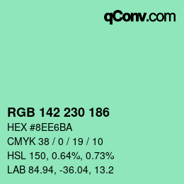 Color code: RGB 142 230 186 | qconv.com