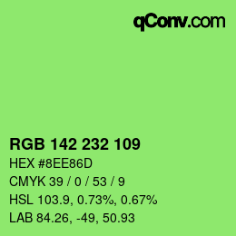 Color code: RGB 142 232 109 | qconv.com
