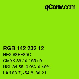 Color code: RGB 142 232 12 | qconv.com
