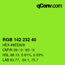 Color code: RGB 142 232 40 | qconv.com