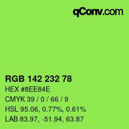 Color code: RGB 142 232 78 | qconv.com
