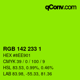カラーコード: RGB 142 233 1 | qconv.com