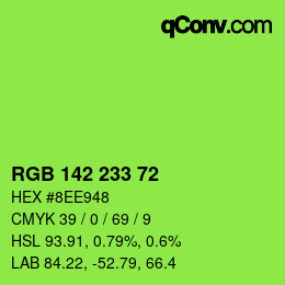 Color code: RGB 142 233 72 | qconv.com