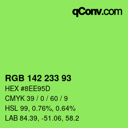Color code: RGB 142 233 93 | qconv.com