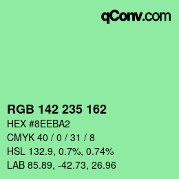 Color code: RGB 142 235 162 | qconv.com