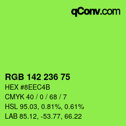Código de color: RGB 142 236 75 | qconv.com