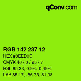 Color code: RGB 142 237 12 | qconv.com