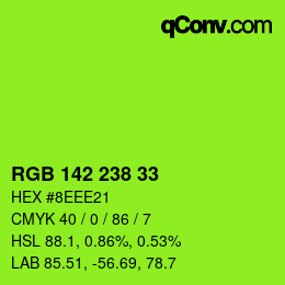 Color code: RGB 142 238 33 | qconv.com