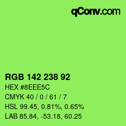 Color code: RGB 142 238 92 | qconv.com