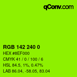 Color code: RGB 142 240 0 | qconv.com