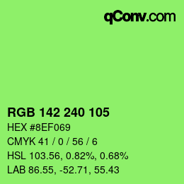 Color code: RGB 142 240 105 | qconv.com