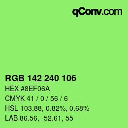 Color code: RGB 142 240 106 | qconv.com