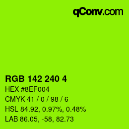 Color code: RGB 142 240 4 | qconv.com