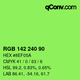 Color code: RGB 142 240 90 | qconv.com